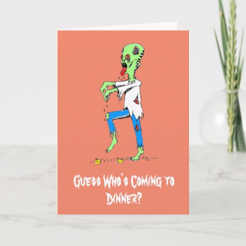 Hungry Zombie Halloween Card