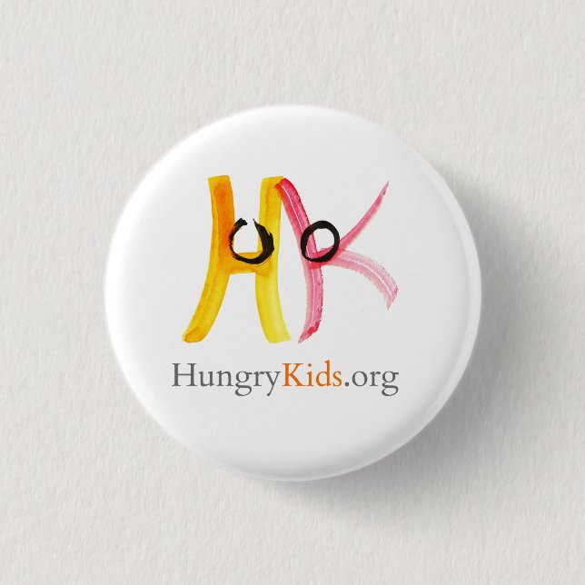 HungryKids..org buton Pinback Button (Front)
