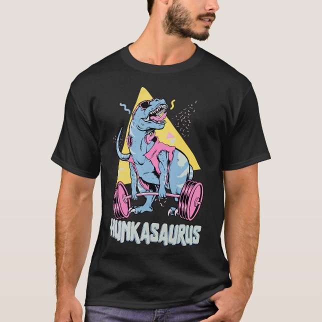 Hunkasaurus T Rex Dinosaur Funny Gym And Workout  T-Shirt (Front)
