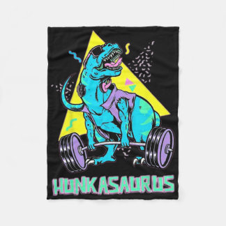 Hunkasaurus Weightlifting Bodybuilding Gym Workout Fleece Blanket