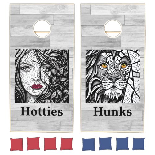 Hunks vs Hotties Cornhole Set Fun Game Play