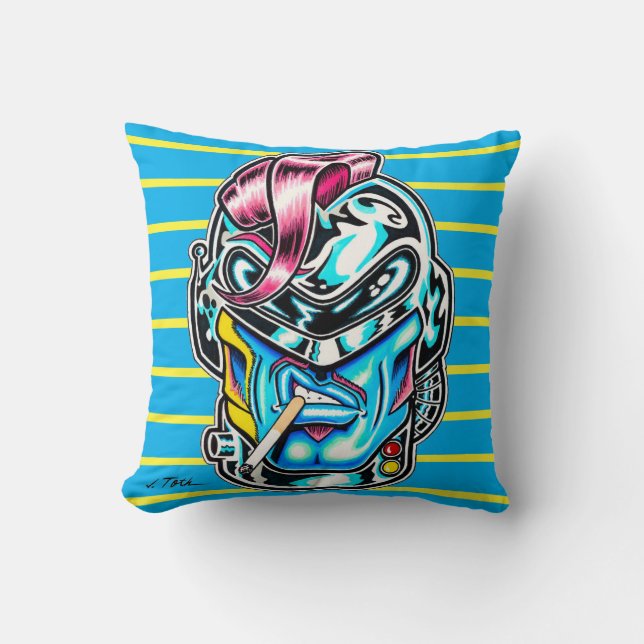 Hunkuloid™: Axel Geargrinder™ Throw Pillow (Front)