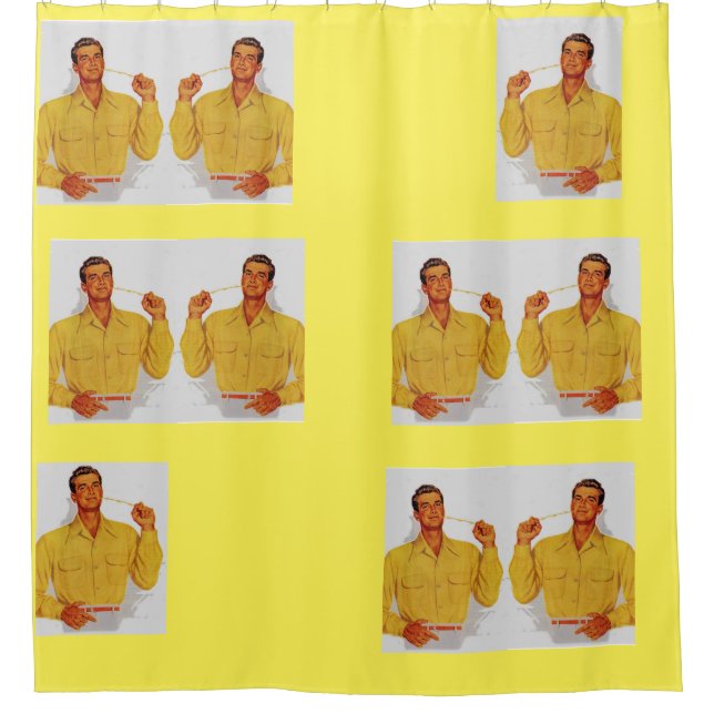 hunky handsome hayseed shower curtain (Front)