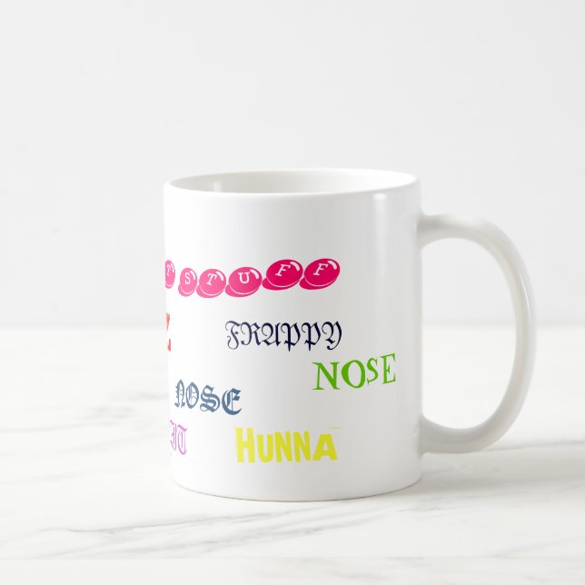 HUNNA , HUNNA, LIZ, NOSE, NOSE, HM... - Customized Coffee Mug (Right)