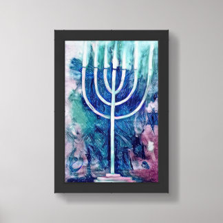 Hunnukah Menorah for the holidays Framed Art