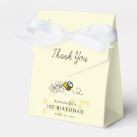 Hunny Bee Daisy Floral Yellow Girl Birthday Favor Box