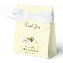 Hunny Bee Daisy Floral Yellow Girl Birthday Favor Boxes