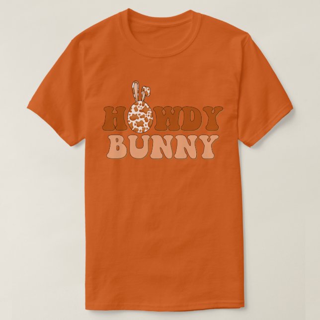 Hunny Bunny Easter Egg Cow Print Country Western T-Shirt (Design Front)