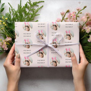 Hunny Bunny Photo Easter Pink Wrapping Paper