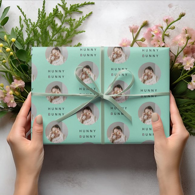  Hunny Bunny Photo Easter Yellow | Personalized  Wrapping Paper (Creator Uploaded)