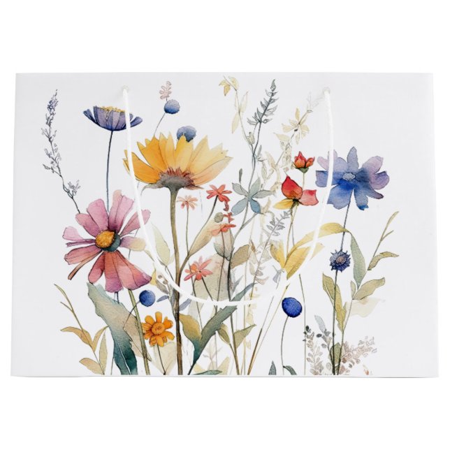 'Hunny' Watercolor Wildflower Gift Bag (Front)