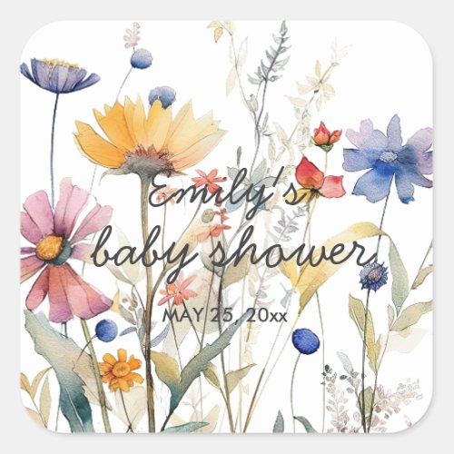 Hunny Wildflower Baby Shower Sticker