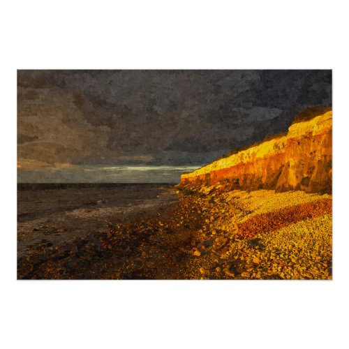 Hunstanton Cliffs Norfolk coast England UK Poster