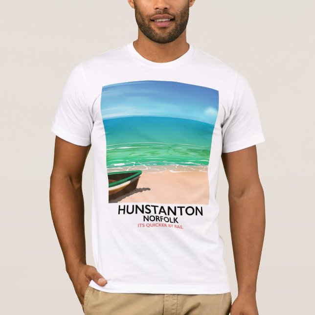 Hunstanton Norfolk Beach travel poster T-Shirt (Front)