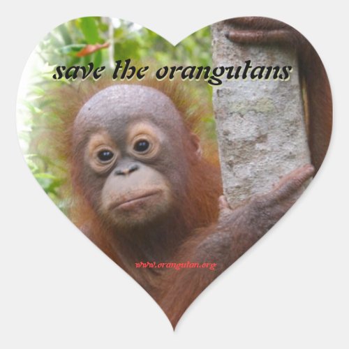 Hunt a new orangutan orphan heart sticker