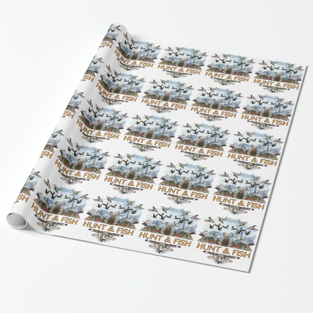 Hunt and fish wrapping paper (Unrolled)