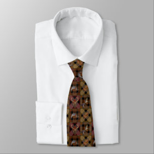 Hunt Club Plaid With Wildlife Game Neck Tie