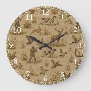 Hunt, hunter, Hunting Large Clock