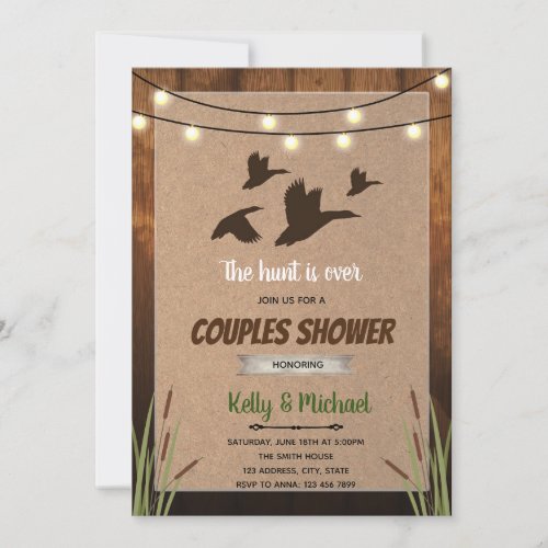 Hunt is over couples shower invitation