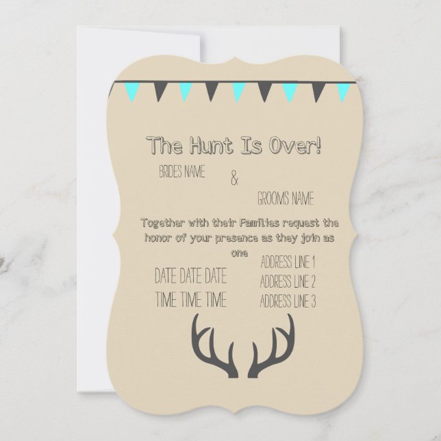 Hunt is Over Cream Invitation (Front)