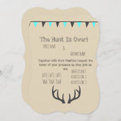 Hunt is Over Cream Invitation (Front/Back)