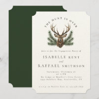 Hunt Is Over Elegant Antlers Deer Stag Engagement 