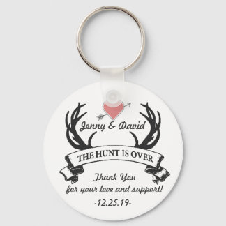 "Hunt is Over" Personalized Key Ring Wedding Favor