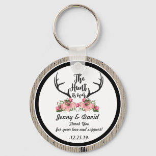 "Hunt is Over" Personalized Key Ring Wedding Favor