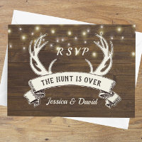 Hunt is Over Rustic String Lights Wedding