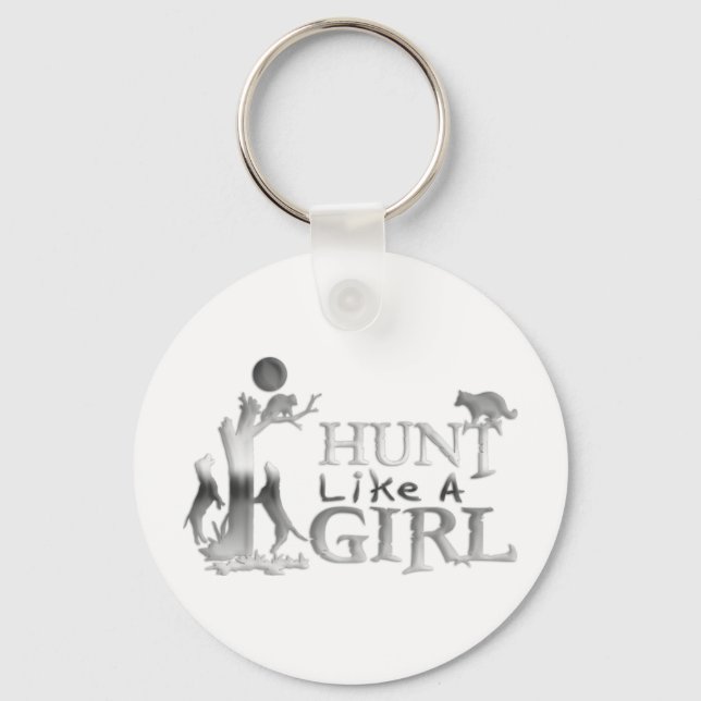 HUNT LIKE A GIRL COON HUNTING KEYCHAIN (Front)