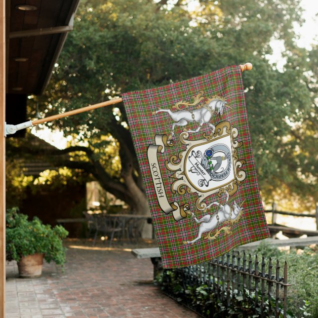 Hunter 1819 Tartan Flag Clan Badge Lion Scottish (In SItu)