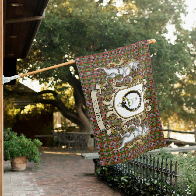 Hunter 1819 Tartan Flag Clan Badge With Lion Scott (In SItu)