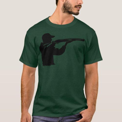Hunter Aiming Shotgun T_Shirt