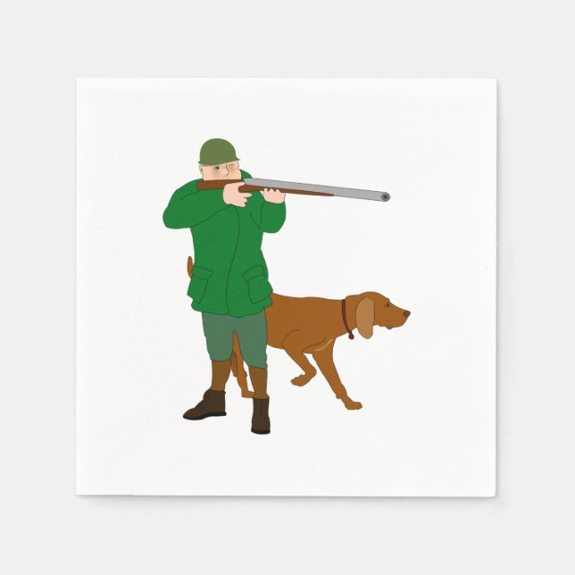 Hunter And A Dog Paper Napkins (Front)