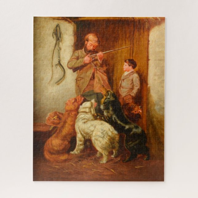 Hunter and Boy by Arthur Fitzwilliam Tait 1876   Jigsaw Puzzle (Vertical)