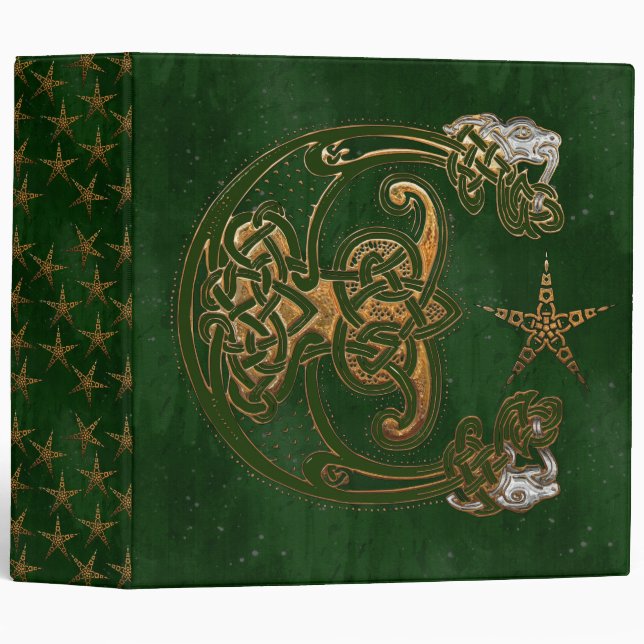 Hunter and Gold Celtic 3 Ring Binder (Front/Spine)