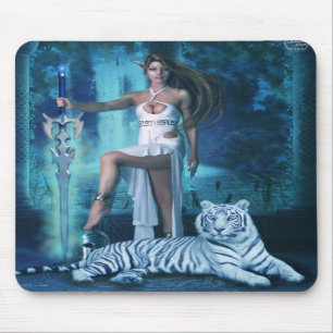 Hunter and Pet Tiger 1 (Mousepad) Mouse Pad