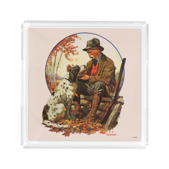 Hunter and Spaniel Acrylic Tray (Front)