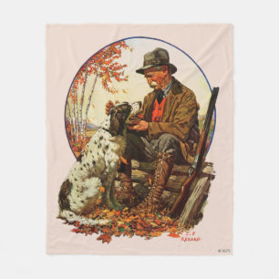 Hunter and Spaniel Fleece Blanket