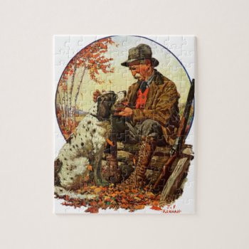 Hunter And Spaniel Jigsaw Puzzle by PostSports at Zazzle