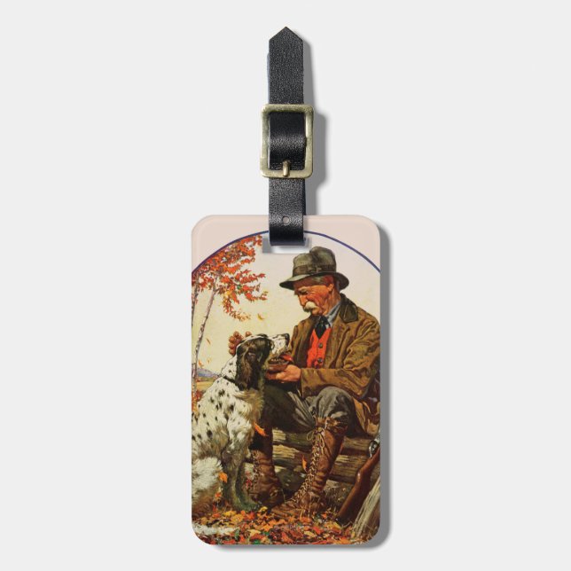 Hunter and Spaniel Luggage Tag (Front Vertical)