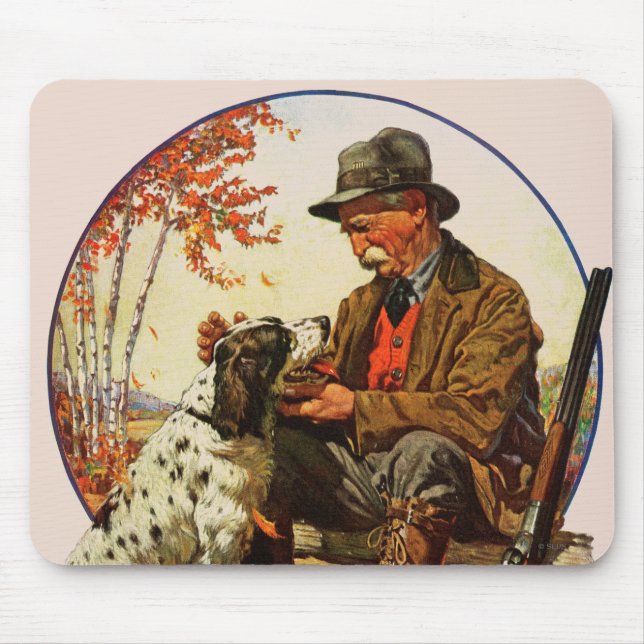 Hunter and Spaniel Mouse Pad (Front)