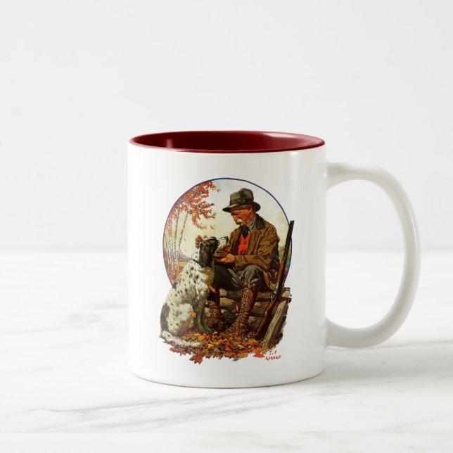 Hunter and Spaniel Two-Tone Coffee Mug (Right)