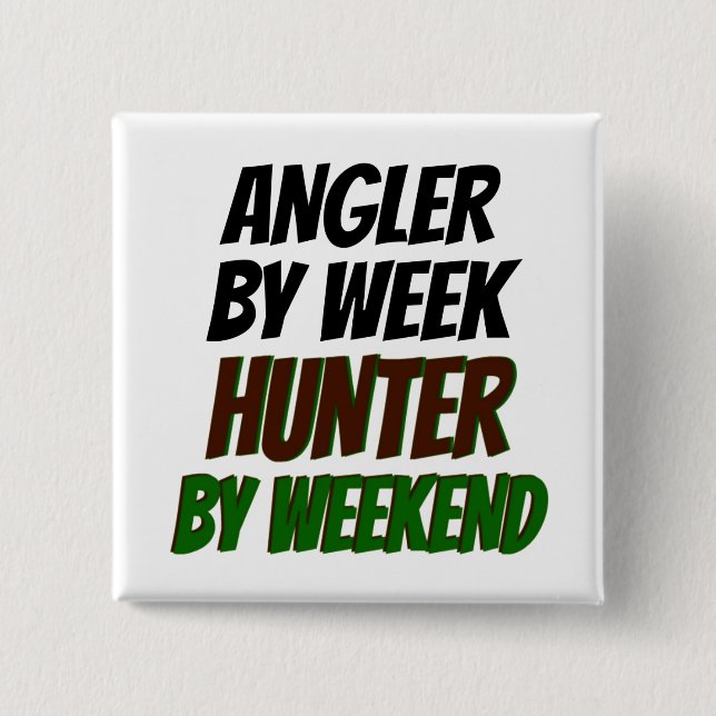 Hunter Angler Pinback Button (Front)