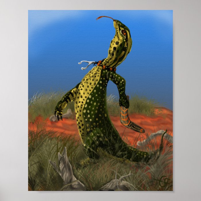 "Hunter"    Australian Goanna Lizard Poster
