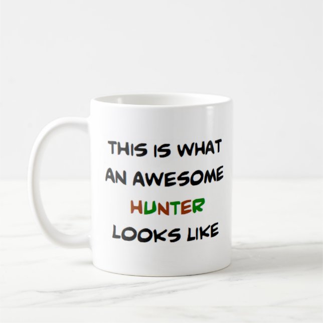 hunter, awesome coffee mug (Left)