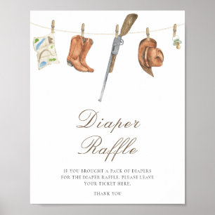 Hunter baby shower - diaper raffle poster