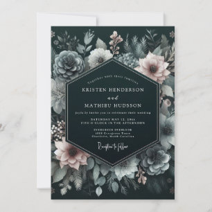 Hunter Blush Umbral Wedding Invitation