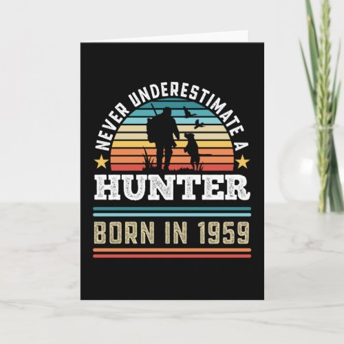 Hunter born 1959 70th Birthday Hunting Dog Gift Card
