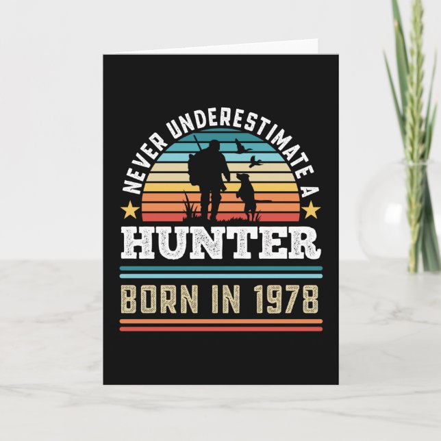 Hunter born 1978 50th Birthday Hunting Dog Gift Card (Front)